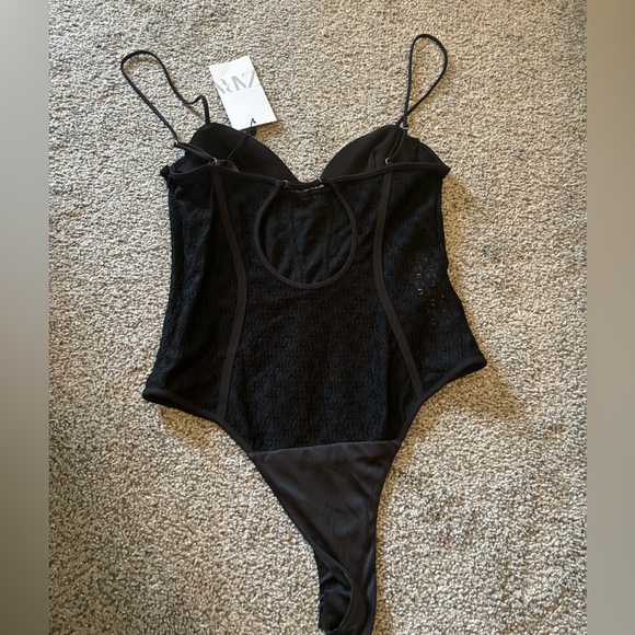 🆕 ZARA Corset Lace Black Bodysuit - Picture 6 of 8